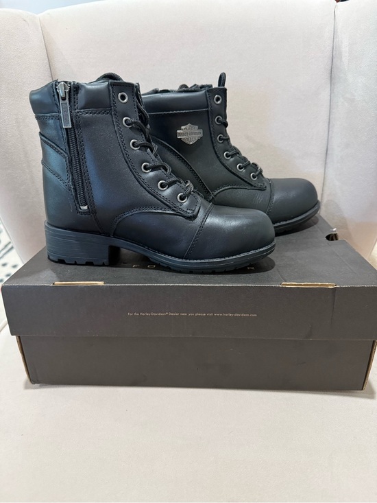 Harley-Davidson Shoes - Harley-Davidson Black Lace Up Moto Boots Women’s 6.5